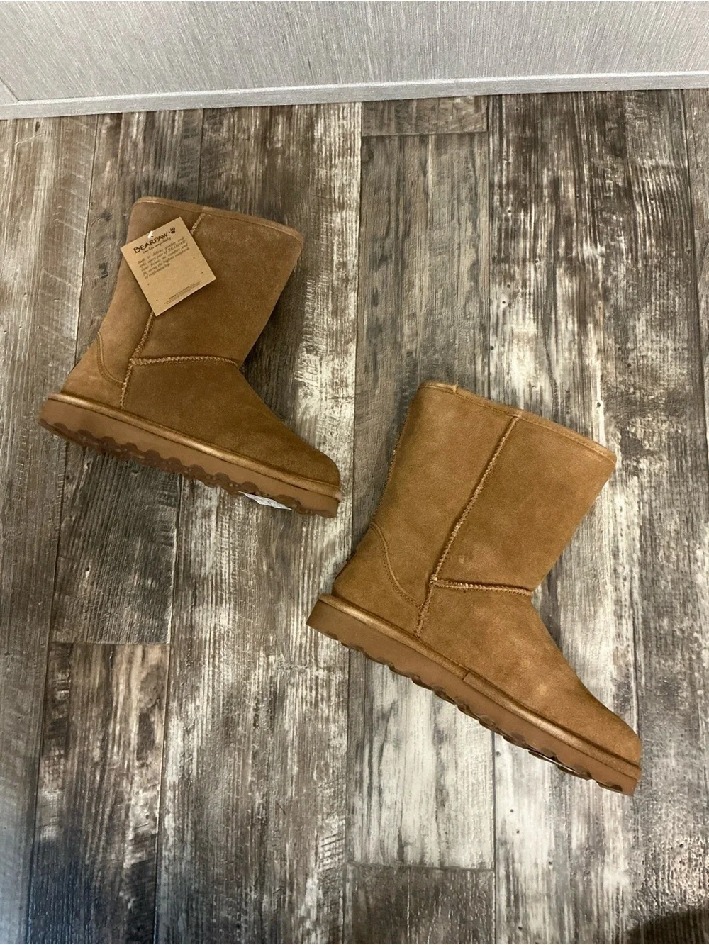 BearPaw Kids Classic Tall Chestnut Suede Boots Size 9